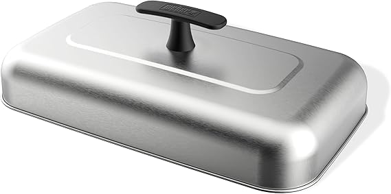 Weber ExtraLarge Griddle Basting Dome, Stainless Steel for Gourmet Grilling | Griddle Melting Dome with HeatResistant Handle for Melting Cheese on Burgers, Grilled Cheese, Eggs & More, Griddle Accessory