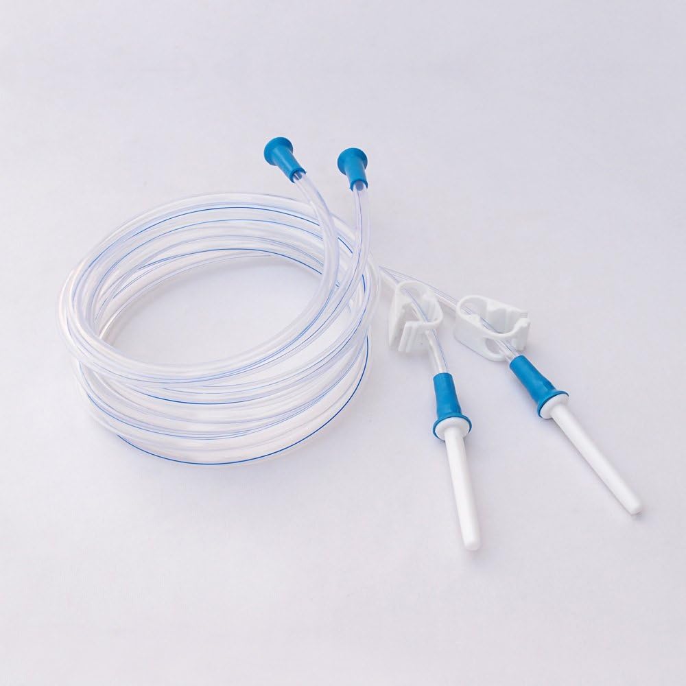 HealthAndYogaTM Replacement Enema Tubing with Clamp and Nozzle – Super Economical, Hygienic, Medical Grade PVC- 1.5 Meter - Compatible with Most Kits 2 Set