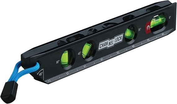 CHANNELLOCK 9-Inch Professional-Grade Magnetic Torpedo Level, Aluminum Billet, 6200-0010