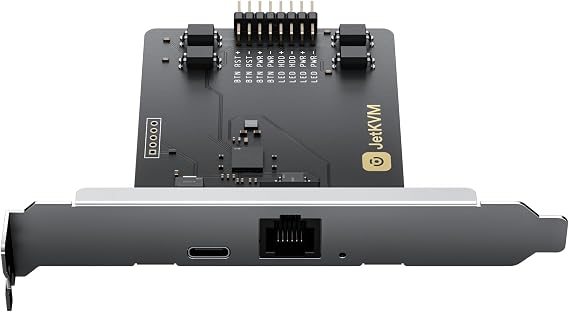 JetKVM Open-Source IP KVM Remote Control Jet KVM Over IP, Ultra-Low Latency Touchscreen Compatible with Mac/Windows/Linux, for Home Offices Data Centers Server Management (ATX Extension Board)