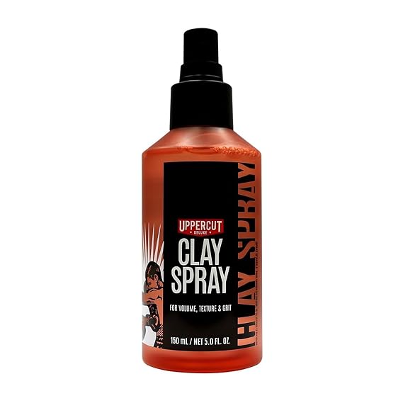 UPPERCUT DELUXE Clay Spray for Men, 5.0 oz Texturizing Volume Spray with Natural Matte Finish For Medium to Long Hair Adds Grit, Thickness & Reworkable Hold