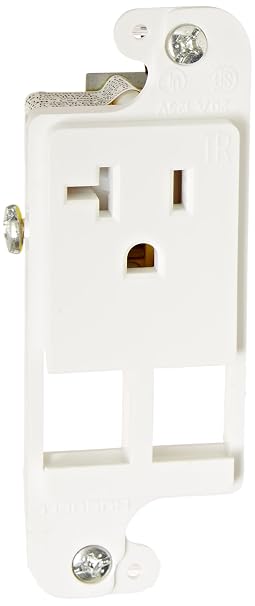 Bryant Electric RJ620WTR tradeSELECT JLOAD Tamper-Resistant Multimedia Outlet with Cat. 5e Jack and Coax F-Connector, Loaded, 20A, 125V, White