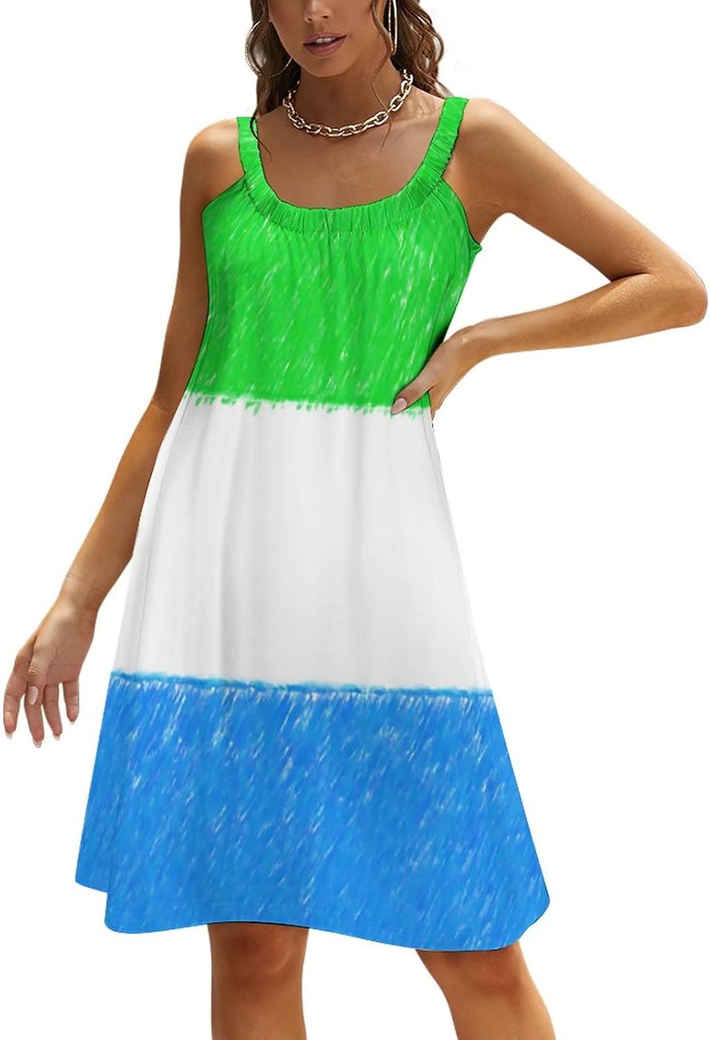 Beach Sling Skirt for Women Sierra Leone Flag Maxi Dresses Summer Sexy Casual Long Dresses for Girls Fashion Skirts