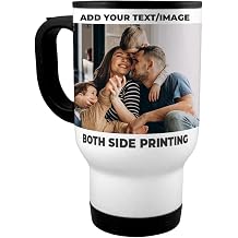 Custom 14oz Stainless Steel Travel Mug with Sliding Lid and Handle - Perfect Gifts for Friend, Birthday, Anniversary