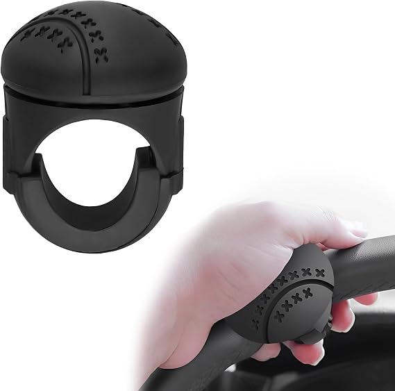 Steering Wheel Spinner, Premium Silicone & ABS Suicide Knob with Metal Bearings, 360 Degrees Rotatable Steering Wheel Spinner Knob Replacement for Truck Tractor Boat