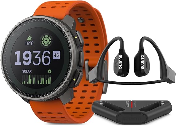 SUUNTO Vertical Titanium Solar Canyon Wing Open-Ear Bone Conduction Headphone Black