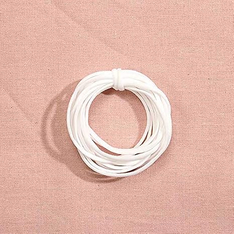 4mm White Elastic Cord Heavy Strength Earloop String Strap Elastic Bands for DIY Making Sewing 5yds (4.5m)