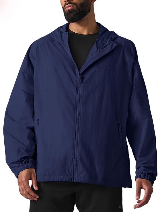 Men's Windbreaker Quarter Zip Pullover Lightweight Jackets Athletic 1/4 Wind breaker Jackets Golf Mock Neck with Pockets