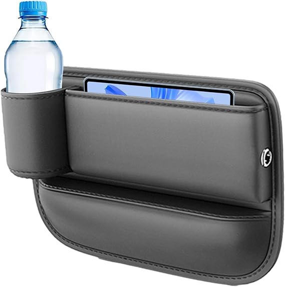 Car Cup Holder, Leather Car Drink Holders, Car Seat Gaps Filler & Organiser, Car Seat Storage Box, Auto Seat Side Organiser Cup Holder For Car Storage For Drink Bottle, Phone