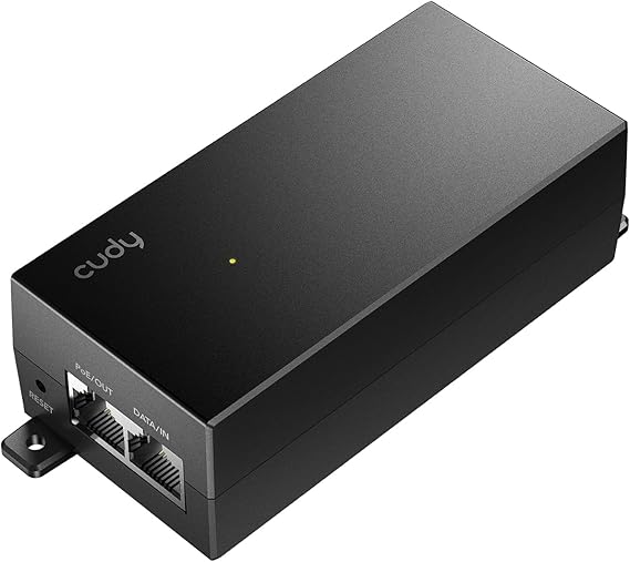 Cudy 30W Gigabit PoE+ Injector, 802.3at/af, 100m Range, POE200 | 30W 802.3at/af PoE+, GbE in/out, 4kV surge, 6kV ESD, auto-negotiation, reset button, wall/desk mount, profession