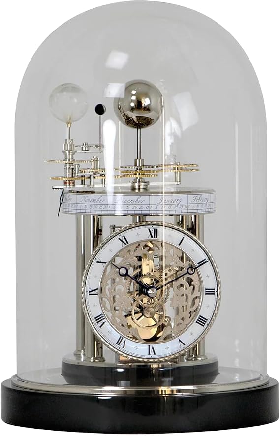 Hermle 22836742987 Astrolabium II Mantel & Table Clock - Black Piano