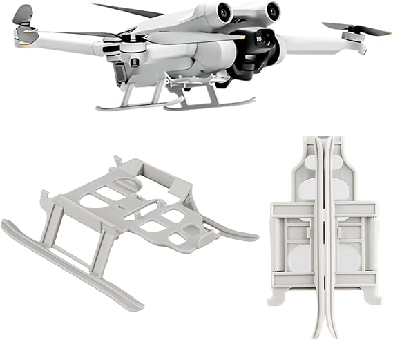 Foldable Landing Gear for DJI Mini 3 Pro, Lightweight Extension Legs Support Protector Kit Quick Release Drone Accessories for Safe Landing on Grass and Sand, Grey