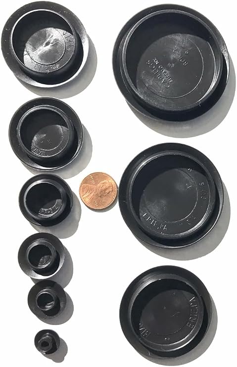 (Lot of 50) | Assorted 10 Each (1/4", 3/8", 1/2",3/4", 1") Flush Mount Black Hole Panel Plugs for Auto Body and Sheet Metal | Furniture Decor | by SBD
