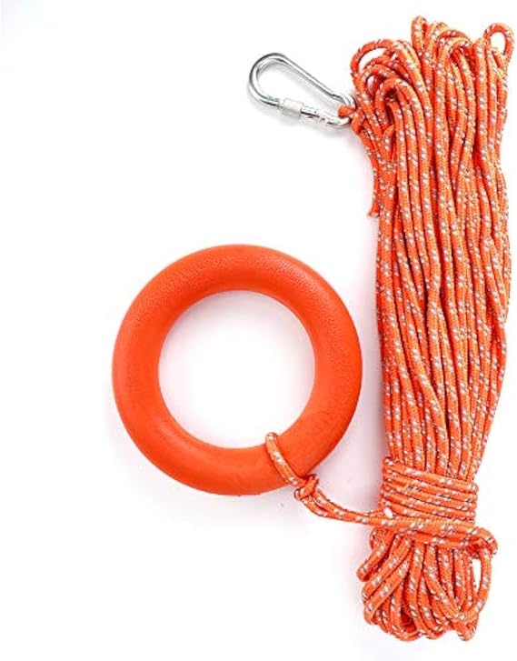 Throwable Flotation Device,Water Preserver,Boat Throwable Flotation Device,Life Preserver,Lifesaving Rope, 6mm Diameter 30m PVC Reflective Throwing Rope