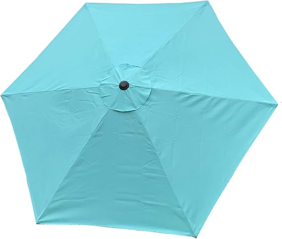 BELLRINO DECOR 7.5 ft 6 Ribs Replacement STRONG & THICK Patio Umbrella Canopy Cover (Canopy Only) - PEACOCK BLUE