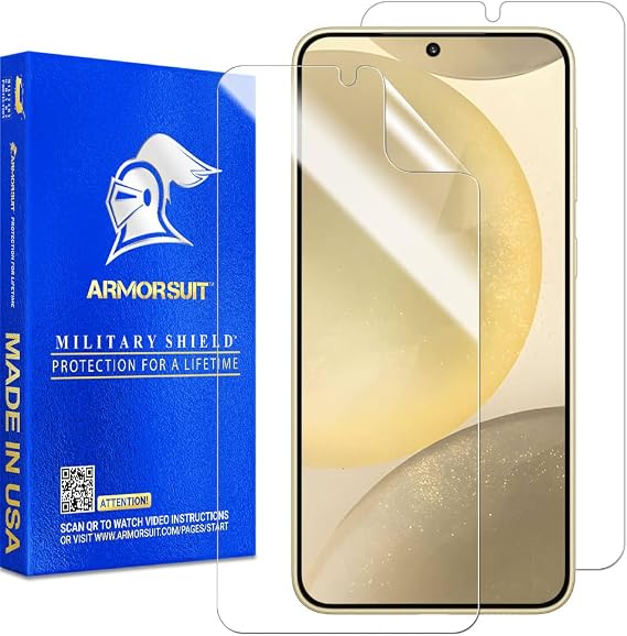 ArmorSuit 2 Pack for Samsung Galaxy S25 / S24 Screen Protector (6.2") Case Friendly MilitaryShield HD Clear Film - Made in USA