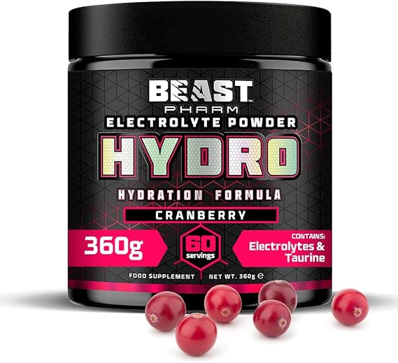 Beast Hydro Electrolytes Powder 60 Servings Electrolyte Drinks Cranberry