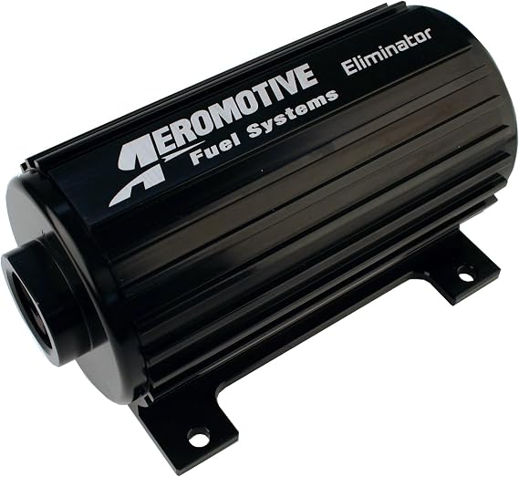 Aeromotive Eliminator Inline Fuel Pump - High Flow 12V Electric External or Submersible Fuel Pump, for EFI & Carbureted Gas or E85 Engines, Universal Fit, ORB-12 Inlet / ORB-10 Outlet - 11104 | External or Submersible Fuel Pump, for EFI & Carbureted Gas or E85 Engines, Universal Fit, ORB-12 Inlet / ORB-10 Outlet