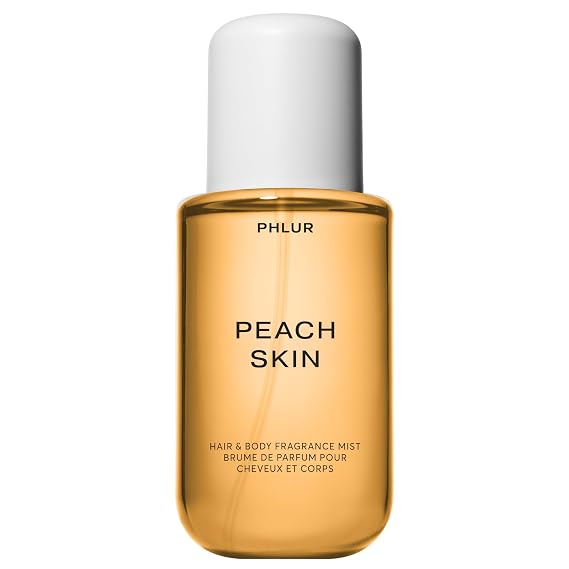 PHLUR Peach Skin Body Mist, 8 Fl Oz - Hair and Body Perfume for Women | Peach Bellini, Bergamot, Vanilla Orchid, Milky Sandalwood & Sheer Amber Fragrance Body Spray