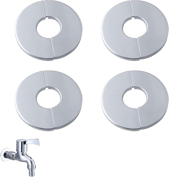 Split Cover Rosette Stainless Steel, 4PCS Ø23 mm Oven Knee Heating Pipe Rosettes Chimney Attachment Wall Rosette Tap Cover Valve Cap Rosette Pipe Collar for Radiator Pipes, Stove Pipe