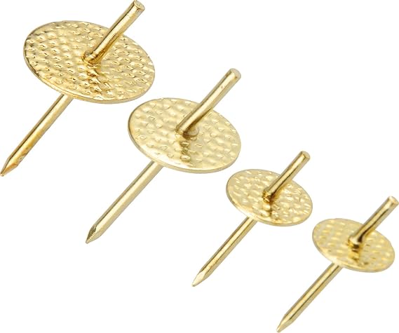 OOK 59243 Picture Hangers, Art Hangers, One Step Installation, Brass Finish, 60Lb., 18 Piece | Brass finish, one step install for drywall, wood, and plaster, removable design helps hang gallery walls and framed art