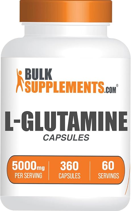 L-Glutamine Capsules - Glutamine Supplement, Amino Acid Supplement - Gluten Free, 6 Capsules per Serving (5000mg), 360 Count (Pack of 1)