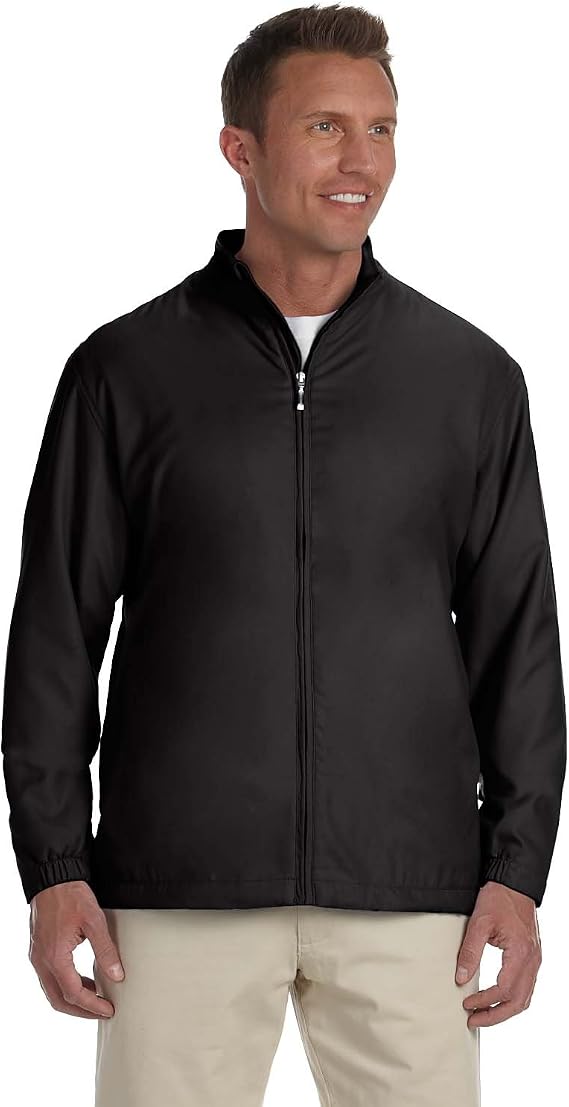 Ashworth Mens Full-Zip Lined Wind Jacket. 5378 - Medium - Black