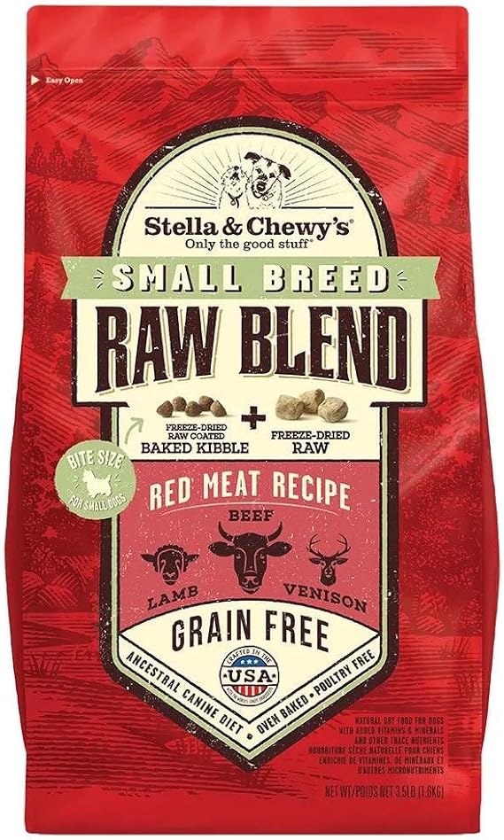 Stella Chewy Small Bred Raw Blend, 10 Pound, Red Meat Recipe, Grain-Free Dog Food (N/A)