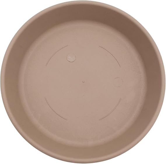 The HC Companies Flower Pot Saucers - Plastic Plant Saucer for Outdoors & Indoors - Traditional Design Plant Pot Trays for Water Drainage - Durable & Stylish Round Plant Tray (6-inch Sandstone)