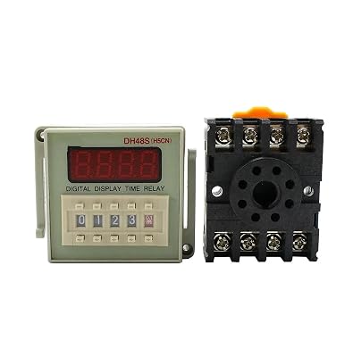 BIK DH48S-2Z Timer Digital Time Relay 0.01s-9999H Hours Time Delay Relay with Socket Base IncludedDC 12V