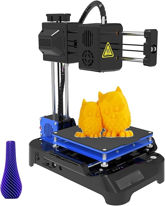 Mini 3D Printer, Desktop Printer, with Removable Build Surfaces Plate, Fully Open Source Silent,for Beginners Kids Student Educatio Filaments Print Size 100x100x100mm,Black