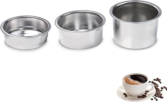51mm Coffee Filter Basket, Stainless Steel Coffee Filter | Reusable Coffee Machine Filter Accessory, Single/Double/Four Cup Single Wall Coffee Pressurized Porous Filter