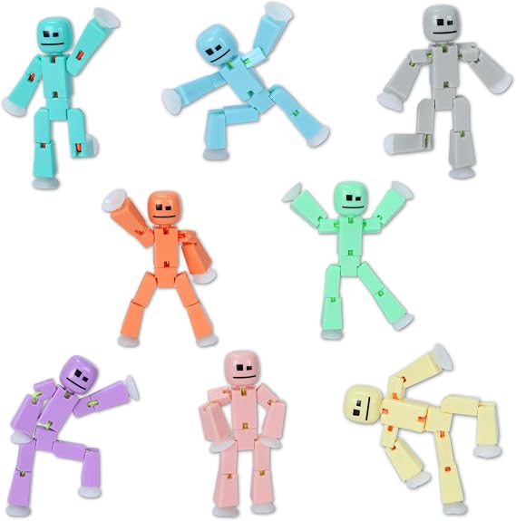 Zing Stikbot 8 Pack - Pastel Special : Collectable Figures, Create Stop Motion Animation, for Ages 4 and Up