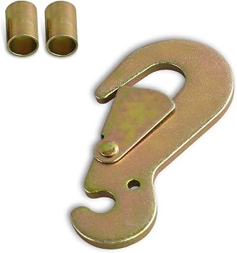 1 Pack Cargo Control Flat Snap Hook Replacement Ratchet Assembly Speedy Release Fit for Tie Down Strap (1 P Flat Snap Hook)