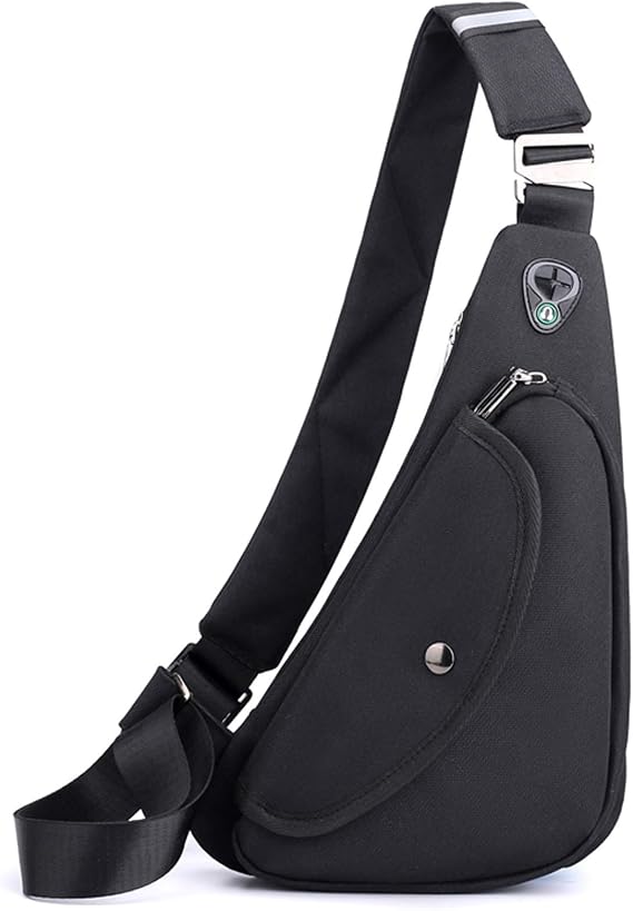 FANDARE Sling Bags Mens Shoulder Unbalance Backpacks Ultra-light Chest Pack Multipurpose Crossbody Bags for Outdoor Sport Travel Gym Running Hiking Daypack Black