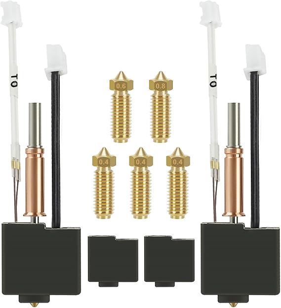 Kobra 3 V2/Kobra 3 Hotend,Extruder Print Head Hot End Kit with Extra 5PCS Brass Nozzle Tips & 2PCS Silicone Sock for ANYCUBIC Kobra 3/Kobra 3 V2 Combo 3D Printer