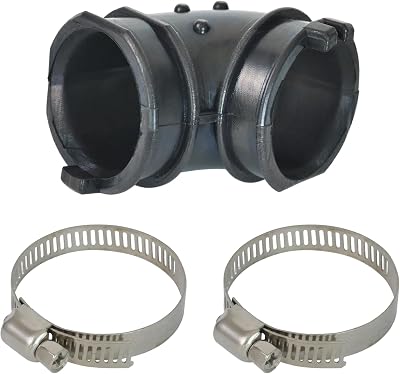 Dishwasher Pump Hose Replacement - Rubber Hose - Fits Whirlpool Maytag Amana Kenmore GE - Includes Two Clamps - W10445975, AP5618621, 2312026, PS3651318