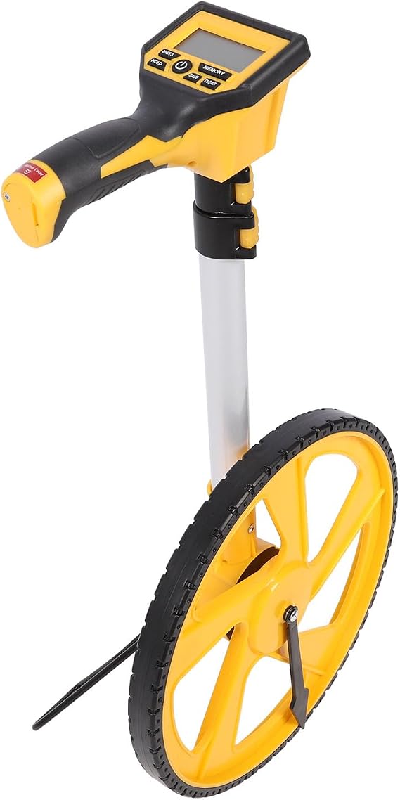 Distance Measuring Wheel in Feet, Telescopic Imperial/Metric Measure Wheel with Backlit Digital Display, Rolling Measuring Wheel with Carrying Bag, Hold Save Memory
