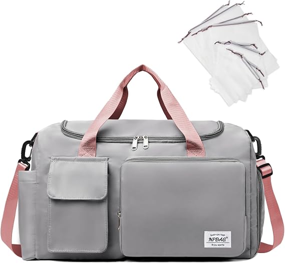 NPBAG Women Travel Duffel, Multi Functional Large Expandable Weekender Carry-on Tote, Gym Workout Overnight Bag, Mommy Hospital Bag for Labor and Delivery