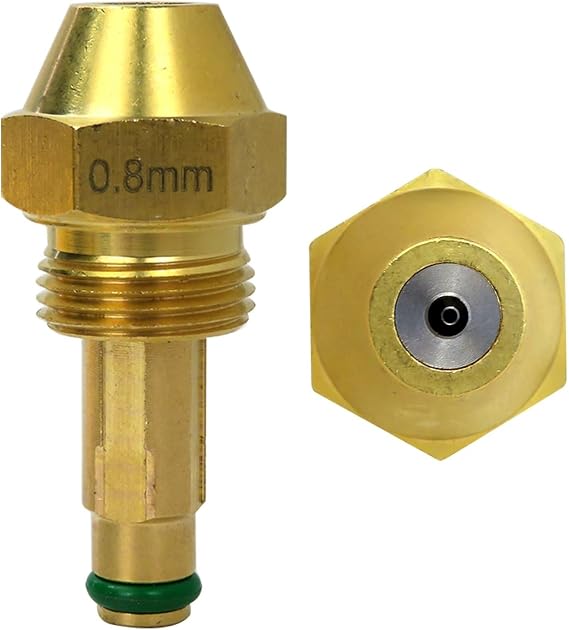 30609-8,102997 Oil Nozzle, Siphon Nozzle, 0.8mm Waste Oil Burner Nozzle Replacement Fit for CleanBurn, for EnergyLogic, for Lanair, for Omni, for Reznor, for Shenandoah and More