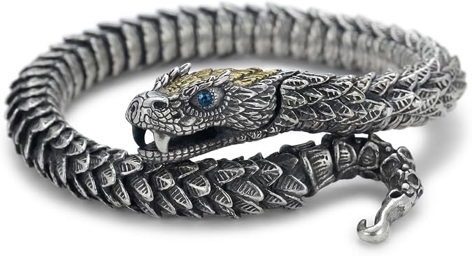 Silver Dragon Bracelet for Men