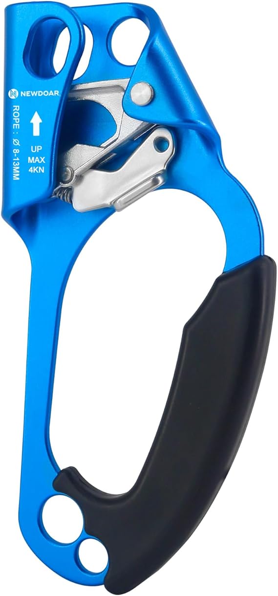 NewDoar UIAA & CE Certified Hand Ascender Rock Climbing Tree Arborist Rappelling Gear Equipment Rope Clamp for 8~13MM Rope