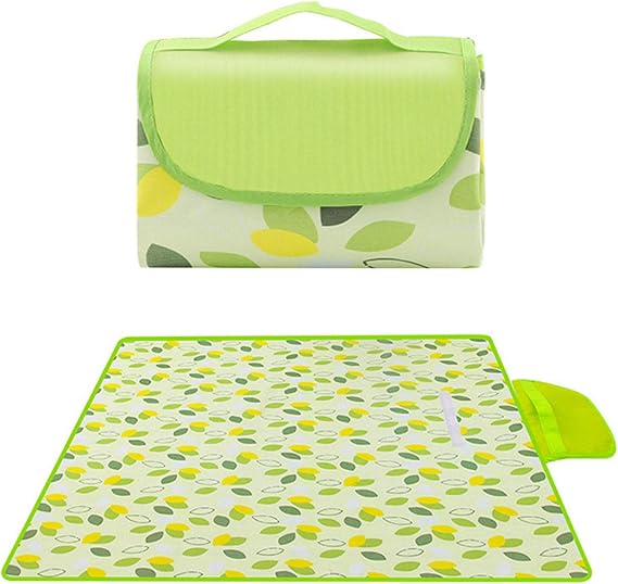 Large Picnic Blanket Waterproof,200x200CM Foldable Outdoor Beach Picnic Mat Sand Proof Machine Washable Slip Resistant with Carrying Handle for Family, Beach, Park, Hiking, Camping,E