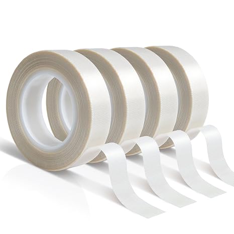 MEBMIK 4 Rolls 1/2 Inch x 33 Feet Low Friction Drawer Slide Tape - Squeak Resistant, Abrasion Resistant Surface Protection Tape for Wood, Cabinet, Curtain, Furniture, White