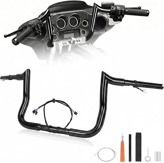 1.25" Pre-Wired Rise Handlebars Ape Hangers for Harley 2014-2023