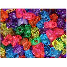 BeadTin Jelly Mix Transparent 13mm Butterfly Plastic Pony Beads (250pcs)
