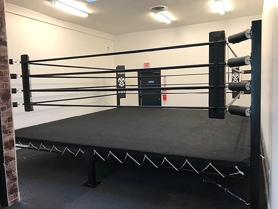 Premium Material MMA Ring Floor Canvas Mat Cover – For Boxing Wrestling Brazilian Jiu Jitsu, BJJ, judo Martial Arts – Durable and Non-Slip, Easy to Clean | 12x12 Feet | Black