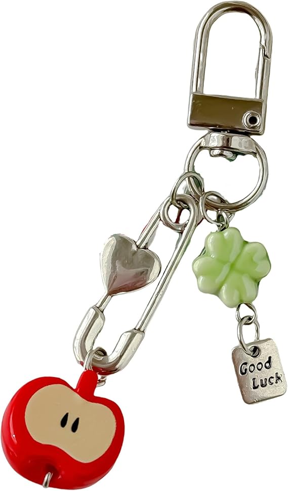 Ladies Mini Creative Fruit Keychain,Clover Keychain Charm,Handbag Charm,Car Key Keychain Charm,Cell Phone Chain