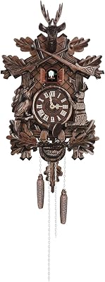 Cuckoo Clock with Chiming Function, Vintage Wooden Wall Clock for Wall Antique Decroration with Pendulum, Volume Adjustable, Pendulum Cuckoo Clock for Home Living Room Office