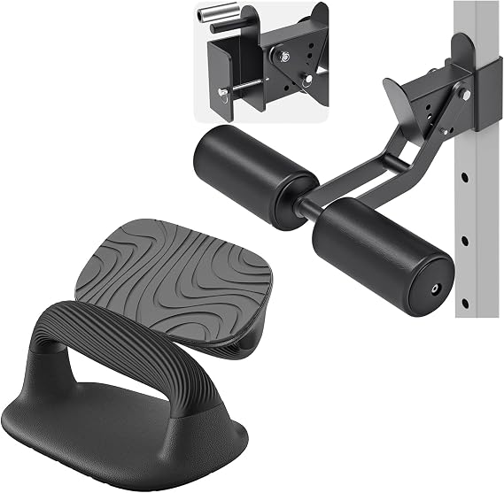 Kipika Push Up Bars and Nordic Hamstring Curl Squat Rack Attachment Bundle for Comprehensive Home Gym Workouts